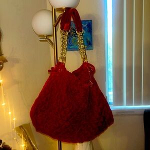 RARE! Big Buddha Bag Pursr red - Velvet glam! 🌟